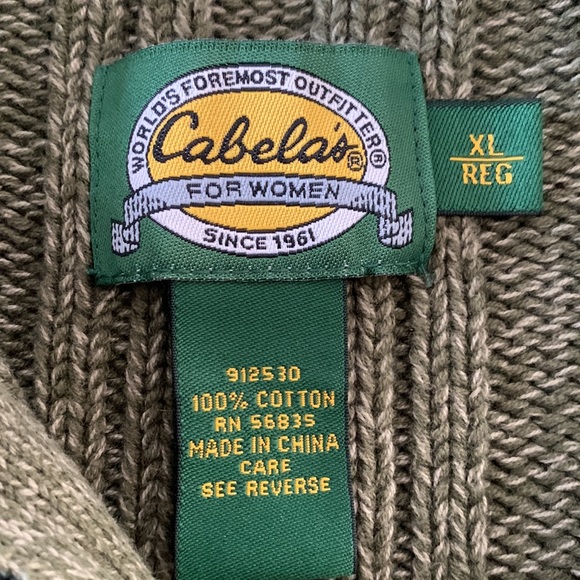 Cabela’s Woman XL Cable Knit 3/4 Zip Cotton Sweater - Picture 3 of 8